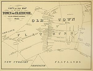 Copy of the Map of the Town of Flatbush in Dr Strongs History, 1842