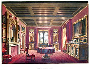 Crimson drawing room. Beckfords Tower 1844