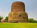 Dhamekh Stupa, where the Buddha gave the first sermon on the Four Noble Truths and the Eightfold Path to his five disciples, Sarnath