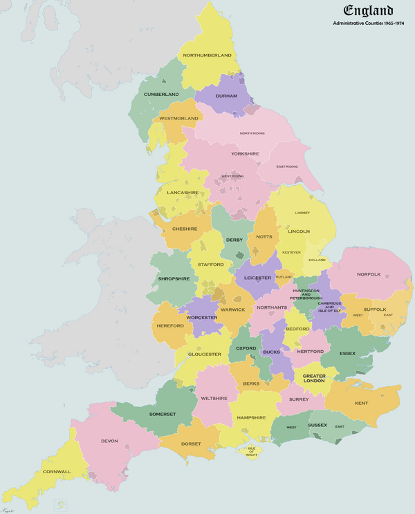 England Admin Counties 1965-1974