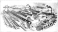 Factory buildings of the Johnston Harvester Company of Batavia, New York, c. 1900