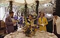 First Lady Betty Ford and Social Secretary Maria Downs Conducting a Media Press Tour of the Tent on the South Lawn of the White House While White House Staff Prepare for a State Dinner Honoring Queen Elizabeth II(...) - NARA - 12004846