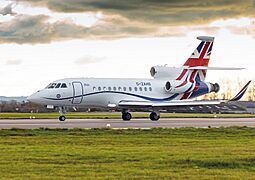 G-ZAHS, Envoy IV CC1 (Dassault Falcon 900LX) of 32 Sqn RAF at RAF Northolt, in its 'Global Britain' livery - 2022-12-06-1247-01