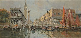 Grand Canal and Piazza San Marco by Antonio Reyna Manescau