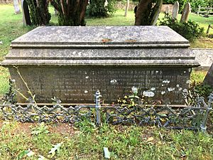 Gravestone of John Joseph Bennet in Maresfield Graveyard