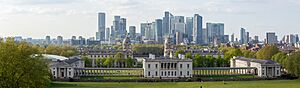 Greenwich and Canary Wharf panorama - 2022-04-24