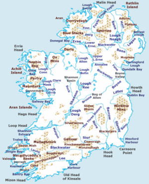 Geography Of Ireland Facts For Kids   300px Ireland Physical Medium 