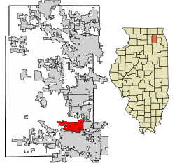 Location of North Aurora in Kane County, Illinois