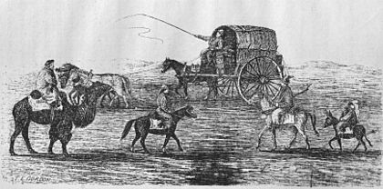 Kashgar road scene, 1870s