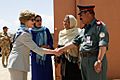 Laura Bush with Afghan National Police in 2008