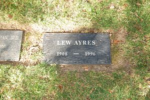 Lew Ayres grave at Westwood Village Memorial Park Cemetery in Brentwood, California