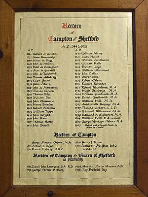List of Rectors of Campton