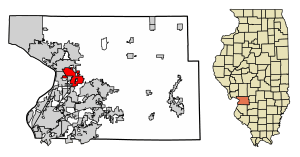 Location of Roxana in Madison County, Illinois.