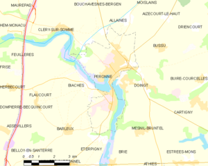 Map commune FR insee code 80620