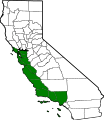 Map of California highlighting 2009 Maze CoastWest