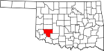 State map highlighting Kiowa County