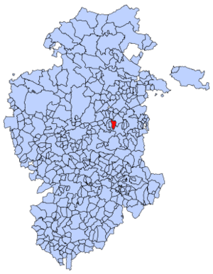Municipal location of Cerratón de Juarros in Burgos province