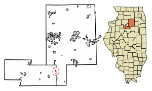 Location of Wenona in Marshall County, Illinois.