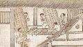 Men preparing twig frames where silkworms will spin cocoons (Sericulture by Liang Kai, 1200s)
