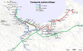 Metro, suburban train and tramway map of Algiers