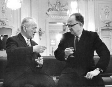 Mikhail Sholokhov and Nikolai Belokhvostikov 1965