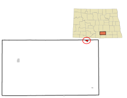 Location of Gackle, North Dakota