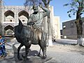 Nasr Eddin Hodja statue in Bukhara Liab -i-Haouz complex (4x3)