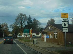 Intersection of PA 77 and PA 198 in Blooming Valley