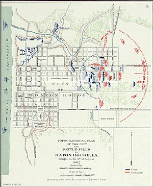 Plan de Baton Rouge en 1862