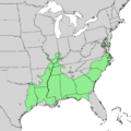 Quercus lyrata range map 1