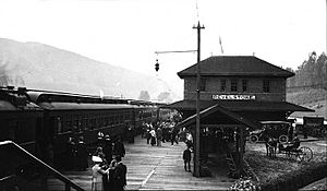 Railway station in Revelstoke, British Columbia - 1915