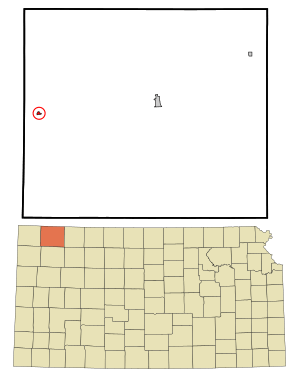 Location within Rawlins County and Kansas