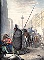 Russian cossacks in Paris streets in 1814