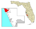 Sarasota map city boundary highlighted