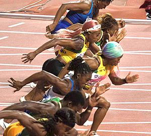 Shelly-Ann Fraser-Pryce in the 2019 100m final
