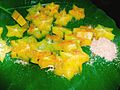 Sliced Indian Carambola Star fruit with Indian spices