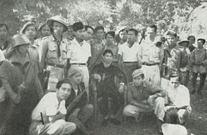 Sudirman resting with guerillas, Kota Jogjakarta 200 Tahun, plate before page 65