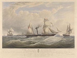 The Niger Expedition - off Holyhead - Aug-Oct 1841. HMS Albert also shows Sudan and Wiberforce RMG PY0907