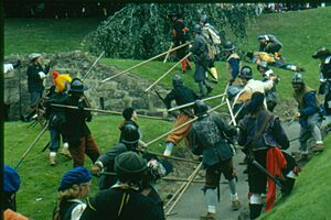 The Sealed Knot English Civil War reenactors at Knaresborough Castle 1999