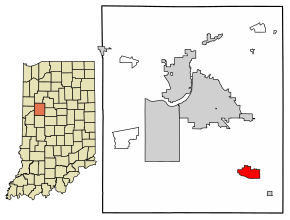 Location of Stockwell in Tippecanoe County, Indiana.