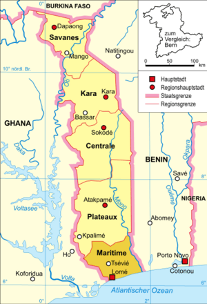 Togo-karte-politisch-maritime