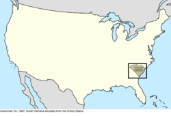 Map of the change to the international disputes involving the United States in central North America on December 20, 1860