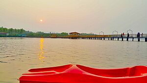 Vpra floating park boat walking path