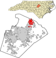Wake County North Carolina incorporated and unincorporated areas Wake Forest highlighted