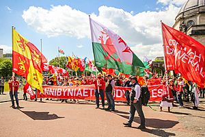 Welsh independence march Cardiff May 11 2019 10