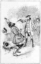 10 He drew a pistol and pulled the trigger-Illustration by Paul Hardy for Rogues of the Fiery Cross by Samuel Walkey-Courtesy of British Library