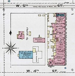 1886 Sanborn Fire Insurance Map - Church Square - Davenport, Iowa