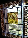 Abbot House Window, Dunfermline, depicting Robert Henryson Poem