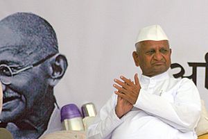 Anna Hazare on Fast unto Death