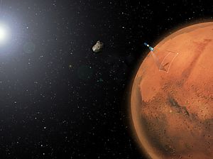 Artist's impression of Mars Express and Phobos ESA233015